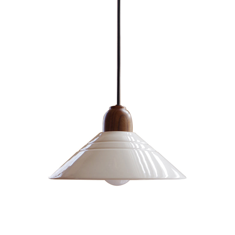 White Conic Pendant Lamp Modern Style Ceramic 1 Light Hanging Light Fixture for Dining Room Clearhalo 'Ceiling Lights' 'Modern Pendants' 'Modern' 'Pendant Lights' 'Pendants' Lighting' 142465