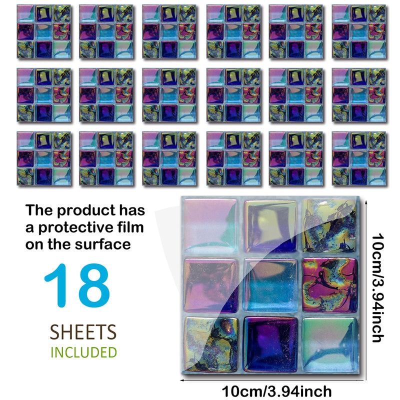 Boho-Chic Tile Wallpaper Panel Multicolored Peel and Stick Wall Art for Bathroom (36 Pcs) Clearhalo 'Wall Decor' 'Wallpaper' 1424676