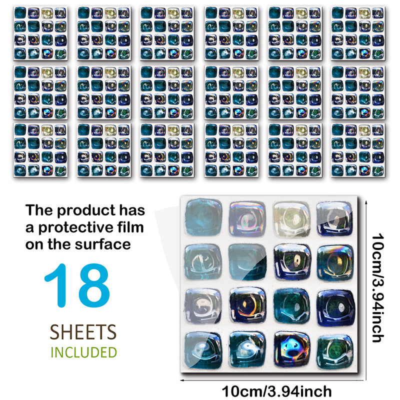 Boho-Chic Tile Wallpaper Panel Multicolored Peel and Stick Wall Art for Bathroom (36 Pcs) Clearhalo 'Wall Decor' 'Wallpaper' 1424684