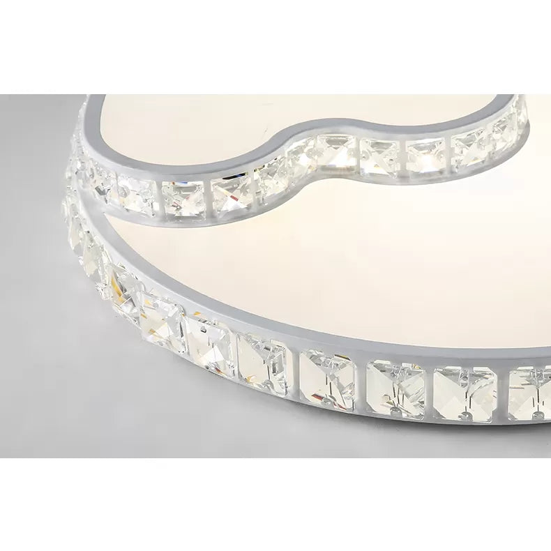 Kids Sky View Flush Ceiling Light Acrylic White Ceiling Mount Light with Clear Crystal for Foyer Clearhalo 'Ceiling Lights' 'Close To Ceiling Lights' 'Close to ceiling' 'Flush mount' Lighting' 14247