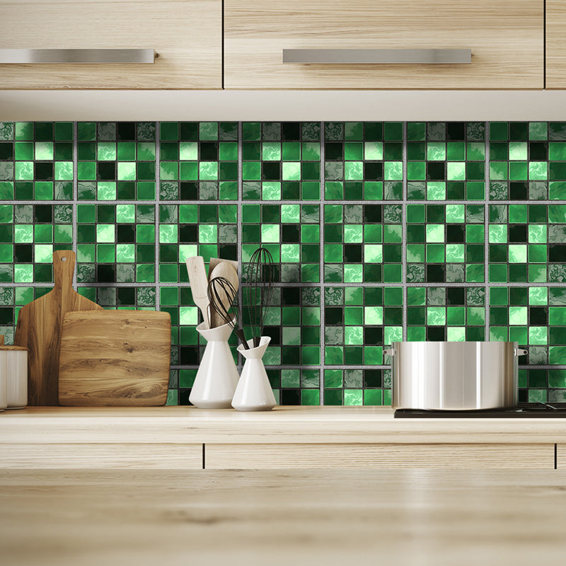 Bohemia Mosaics Tile Wallpaper Panels Multicolored Self Adhesive Wall Art for Kitchen Green Clearhalo 'Wall Decor' 'Wallpaper' 1424724