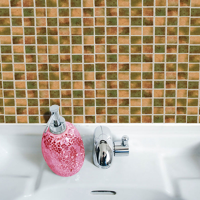 Peel and Stick Tiles Wallpaper Panel Bohemian PVC Wall Decor, 4.1-sq ft, 38 Pieces Yellow-Green Clearhalo 'Wall Decor' 'Wallpaper' 1424747