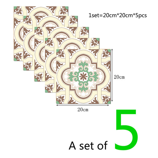 Bohemia Quatrefoil Wallpaper Panel for Bathroom 8' x 8" Wall Art in Green-White, Peel and Stick Clearhalo 'Wall Decor' 'Wallpaper' 1424879