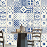 Bohemia Abstract Pattern Wallpaper Panel Blue Self Adhesive Wall Decor for Kitchen Clearhalo 'Wall Decor' 'Wallpaper' 1424956
