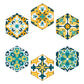 Ethnic Flowers Stick On Wallpaper Panels for Living Room, Yellow-Green, 9' L x 8" W Clearhalo 'Wall Decor' 'Wallpaper' 1425005