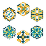 Ethnic Flowers Stick On Wallpaper Panels for Living Room, Yellow-Green, 9' L x 8" W Clearhalo 'Wall Decor' 'Wallpaper' 1425005