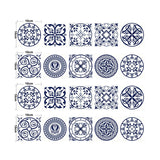 Boho Chic Mandala Wallpaper Panel for Kitchen 2.2-sq ft Wall Covering in Blue, Easy Peel off Clearhalo 'Wall Decor' 'Wallpaper' 1425057