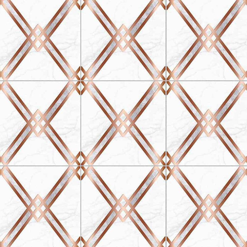 PVC Self-Stick Wallpaper Panel Modern Trellis Patterned Wall Covering in Coffee-White Clearhalo 'Modern wall decor' 'Modern' 'Wallpaper' Wall Decor' 1425078