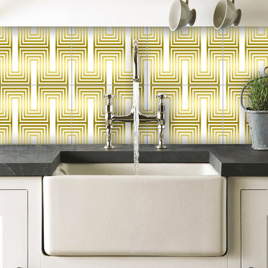 Yellow Matrix Wallpaper Panels Geometry Modern Peel and Stick Wall Art for Bathroom Clearhalo 'Modern wall decor' 'Modern' 'Wallpaper' Wall Decor' 1425085