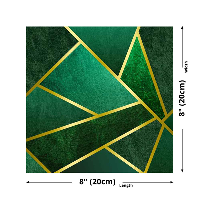 Geometric Adhesive Wallpaper Panels for Kitchen 4.3-sq ft Wall Covering in Green Clearhalo 'Modern wall decor' 'Modern' 'Wallpaper' Wall Decor' 1425095