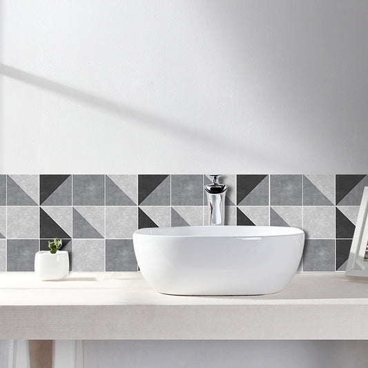 Black-Grey Geometrical Wallpaper Panel Peel and Stick Modern Bathroom Wall Covering Black-Gray Clearhalo 'Modern wall decor' 'Modern' 'Wallpaper' Wall Decor' 1425104