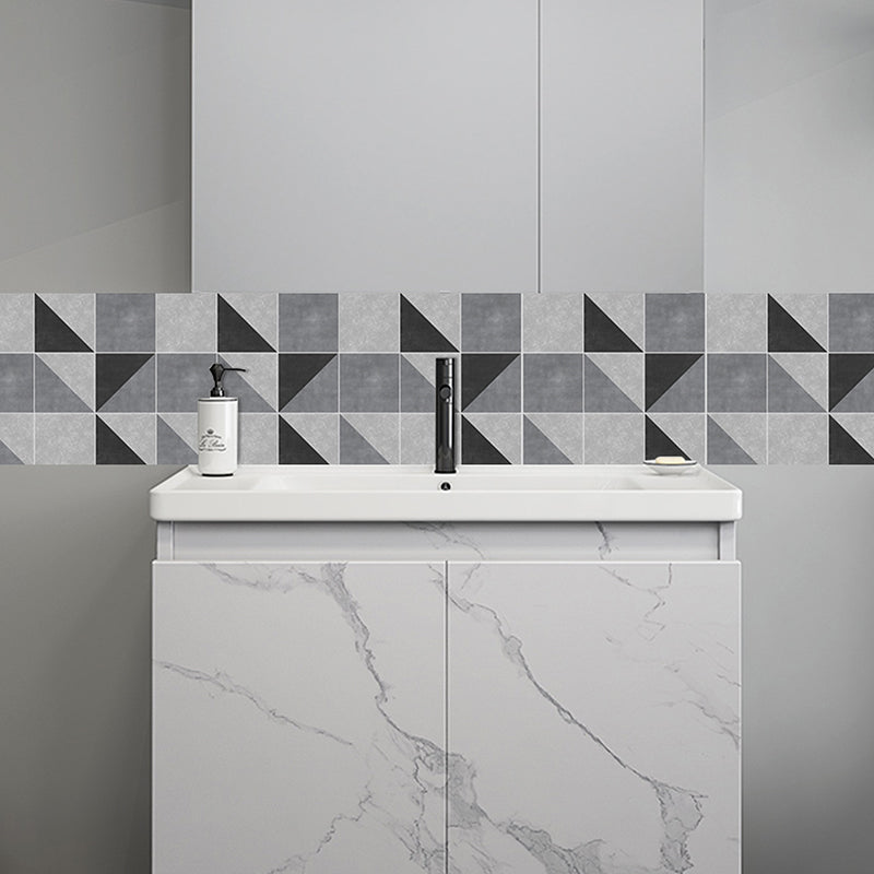 Black-Grey Geometrical Wallpaper Panel Peel and Stick Modern Bathroom Wall Covering Clearhalo 'Modern wall decor' 'Modern' 'Wallpaper' Wall Decor' 1425106