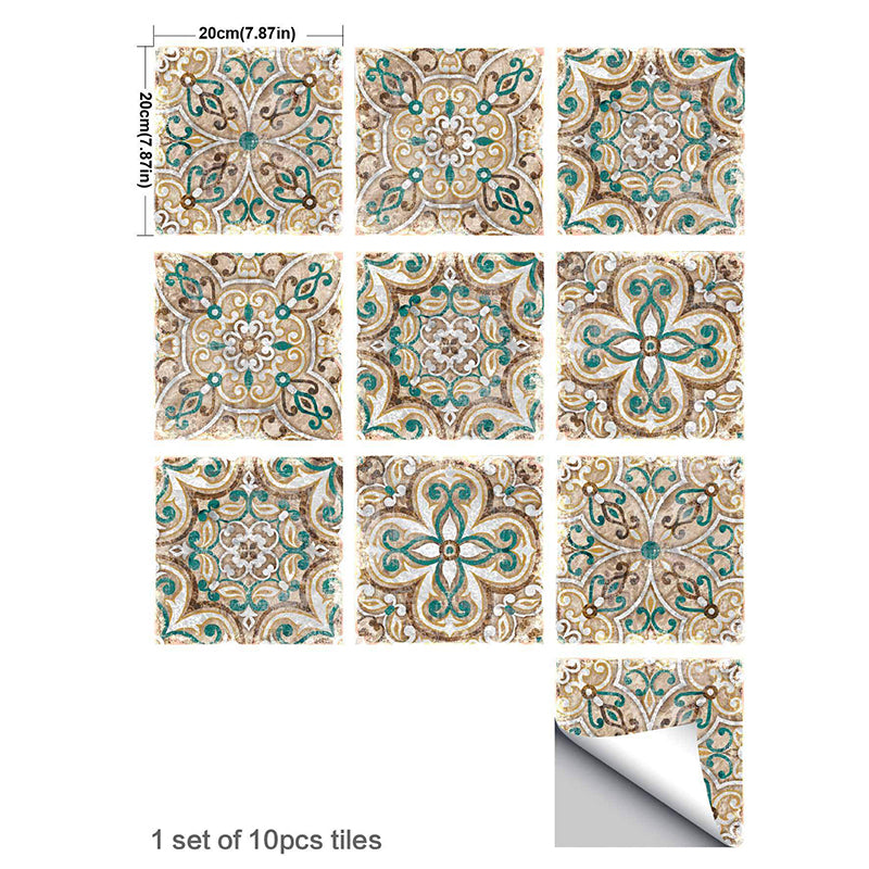 Boho Floral Self Sticking Wallpaper Panel Grey-Green Bedroom Wall Art, 8' L x 8" W Clearhalo 'Wall Decor' 'Wallpaper' 1425129