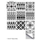 Exotic Mixed Pattern Adhesive Wallpaper Panels for Bathroom, Black and White, 8' L x 8" W Clearhalo 'Wall Decor' 'Wallpaper' 1425159