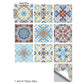 Bohemia Symmetric Wallpaper Panels for Kitchen 8' x 8" Wall Decor in Orange-Blue, Peel and Paste Clearhalo 'Wall Decor' 'Wallpaper' 1425182