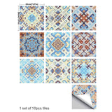 Bohemia Symmetric Wallpaper Panels for Kitchen 8' x 8" Wall Decor in Orange-Blue, Peel and Paste Clearhalo 'Wall Decor' 'Wallpaper' 1425182