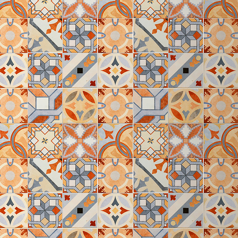 Boho Mosaics Tile Stick Wallpaper Panel Orange-Blue Kitchen Wall Covering, 8' x 8" Clearhalo 'Wall Decor' 'Wallpaper' 1425241