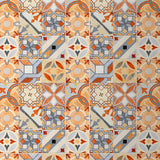 Boho Mosaics Tile Stick Wallpaper Panel Orange-Blue Kitchen Wall Covering, 8' x 8" Clearhalo 'Wall Decor' 'Wallpaper' 1425241