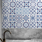 Bohemia Tile Wallpaper Panel Set Blue Peel and Paste Wall Covering for Living Room Blue B Clearhalo 'Wall Decor' 'Wallpaper' 1425262
