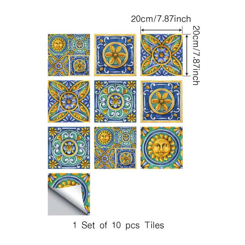 Azulejos adhesivos de estilo europeo para cocina, papel tapiz