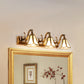 Flower Bathroom Vanity Lighting Rustic Style White Glass 2/3/4 Bulbs Gold Wall Mounted Light Fixture 3.0 Gold Clearhalo 'Vanity Lights' 'Wall Lights' Lighting' 1425465
