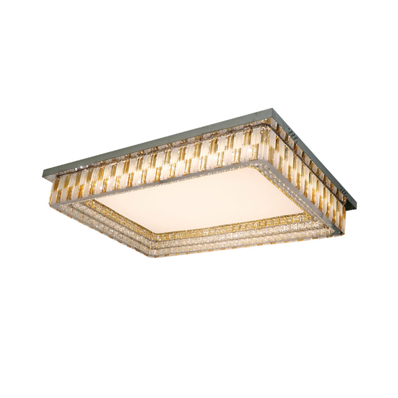 Rectangular Clear Crystal Blocks Light Fixture Contemporary LED Parlor ...
