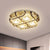 LED Circle Flush Lighting Modern Stainless-Steel Rectangular-Cut Crystals Ceiling Lamp with Cubic Shade - Stainless-Steel - Clearhalo - 'Ceiling Lights' - 'Close To Ceiling Lights' - 'Close to ceiling' - 'Flush mount' - Lighting' - 1425720
