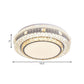LED Clear Beveled Crystal Blocks Light Fixture Modern Stainless-Steel Round Great Room Flush Mount Fixture Clearhalo 'Ceiling Lights' 'Close To Ceiling Lights' 'Close to ceiling' 'Flush mount' Lighting' 1425913