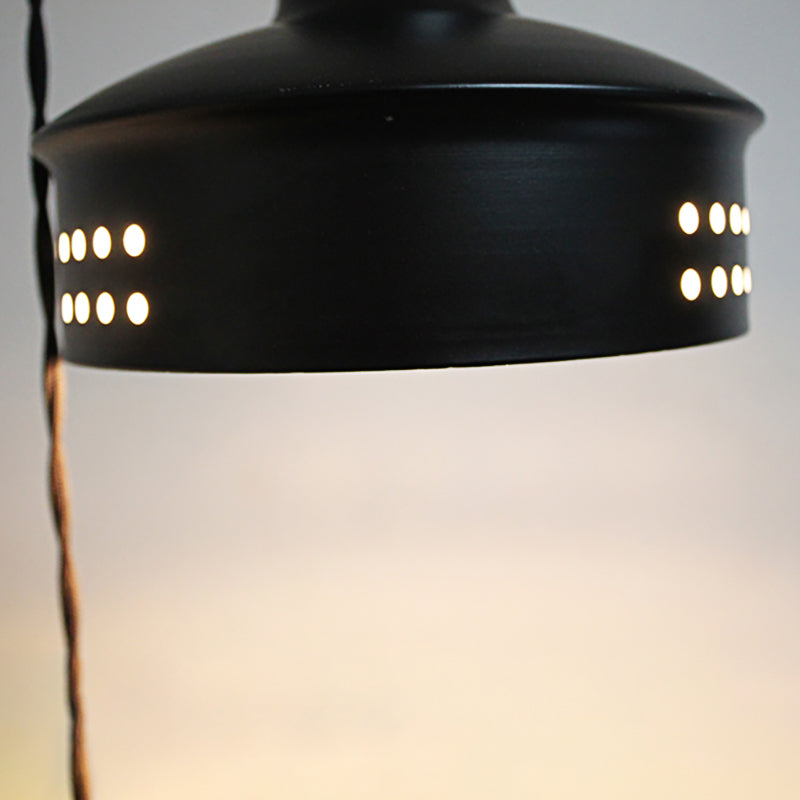 1 Bulb Hanging Ceiling Light with Barn Shade Metallic Modernist Stairway Pendant Lighting in Black Clearhalo 'Ceiling Lights' 'Modern Pendants' 'Modern' 'Pendant Lights' 'Pendants' Lighting' 142597