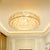 Drum Great Room Ceiling Lamp Contemporary Clear Beveled Crystal Balls 9 Bulbs Gold Flushmount