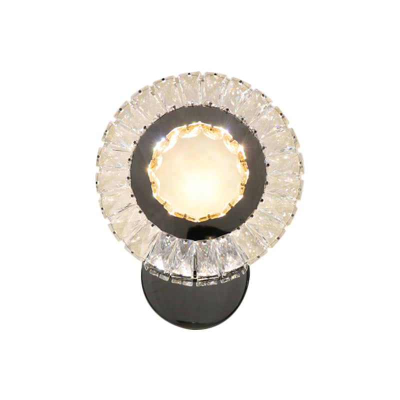 Ring Clear Rectangular-Cut Crystals Wall Light Contemporary Sleeping Room LED Wall Mount Lamp Clearhalo 'Modern wall lights' 'Modern' 'Wall Lamps & Sconces' 'Wall Lights' Lighting' 1426110