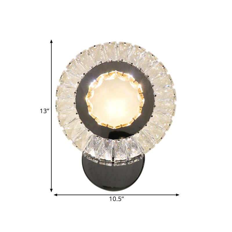 Ring Clear Rectangular-Cut Crystals Wall Light Contemporary Sleeping Room LED Wall Mount Lamp Clearhalo 'Modern wall lights' 'Modern' 'Wall Lamps & Sconces' 'Wall Lights' Lighting' 1426111