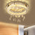 LED Ring Semi Flush Contemporary Stainless-Steel Clear Rectangular-Cut Crystals Ceiling Mount with Leaf Droplet - Stainless-Steel - Clearhalo - 'Ceiling Lights' - 'Close To Ceiling Lights' - 'Close to ceiling' - 'Semi-flushmount' - Lighting' - 1426373