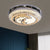 LED Round Flush Light Contemporary Stainless-Steel Crystals Flush Mounted Lamp with Half-Moon Design - Stainless-Steel - Clearhalo - 'Ceiling Lights' - 'Close To Ceiling Lights' - 'Close to ceiling' - 'Flush mount' - Lighting' - 1426470