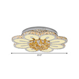 Amber Crystal Blocks White Finish Flushmount Peach Blossom LED Contemporary Lighting Fixture Clearhalo 'Ceiling Lights' 'Close To Ceiling Lights' 'Close to ceiling' 'Flush mount' Lighting' 1426520
