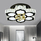 LED Peach/Symmetric Flower Semi Flush Modern Stainless-Steel Clear Crystal Blocks Flush Mount Ceiling Lamp Stainless-Steel A Clearhalo 'Ceiling Lights' 'Close To Ceiling Lights' 'Close to ceiling' 'Semi-flushmount' Lighting' 1426526