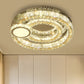 LED Ring Flushmount Contemporary Stainless-Steel Finish Clear Faceted Crystal Blocks Ceiling Lighting Clearhalo 'Ceiling Lights' 'Close To Ceiling Lights' 'Close to ceiling' 'Flush mount' Lighting' 1426623