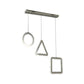 Clear Crystals Stainless-Steel Multi Ceiling Lamp Geometric Contemporary LED Pendant Lighting, Linear/Round Canopy Clearhalo 'Ceiling Lights' 'Modern Pendants' 'Modern' 'Pendant Lights' 'Pendants' Lighting' 1426755