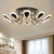 Black/White Teardrop Flushmount Modern Style Bevel Cut Glass 10/12 Bulbs Ceiling Mounted Fixture in Warm/White Light 10 Black Clearhalo 'Ceiling Lights' 'Close To Ceiling Lights' 'Close to ceiling' 'Flush mount' Lighting' 1426971