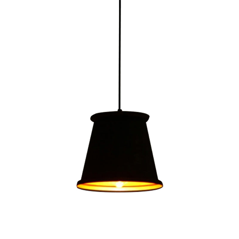 1 Bulb Pendant Light with Tapered Shade Metallic Vintage Style Dining Room Suspension Light in Black/White/Bronze Clearhalo 'Ceiling Lights' 'Modern Pendants' 'Modern' 'Pendant Lights' 'Pendants' Lighting' 142703
