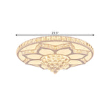 19.5"/23.5" Wide Lotus Flush Mount Modern Cut Crystal White LED Close to Ceiling Lighting Fixture, Warm/White Light Clearhalo 'Ceiling Lights' 'Close To Ceiling Lights' 'Close to ceiling' 'Flush mount' Lighting' 1427042