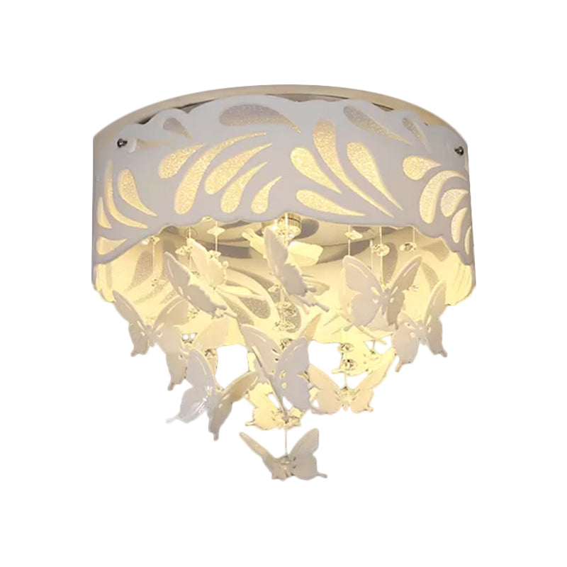 8/12-Head/LED Conical Flush Light Contemporary Crystal Drop Close to Ceiling Lighting in White, 18"/23.5"/12.5" Wide Clearhalo 'Ceiling Lights' 'Close To Ceiling Lights' 'Close to ceiling' 'Flush mount' Lighting' 1427236