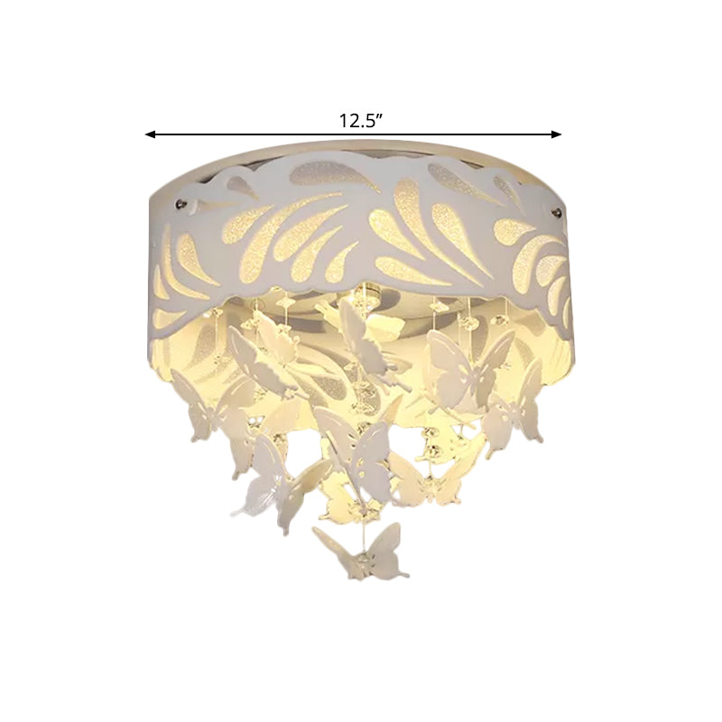 8/12-Head/LED Conical Flush Light Contemporary Crystal Drop Close to Ceiling Lighting in White, 18"/23.5"/12.5" Wide Clearhalo 'Ceiling Lights' 'Close To Ceiling Lights' 'Close to ceiling' 'Flush mount' Lighting' 1427237