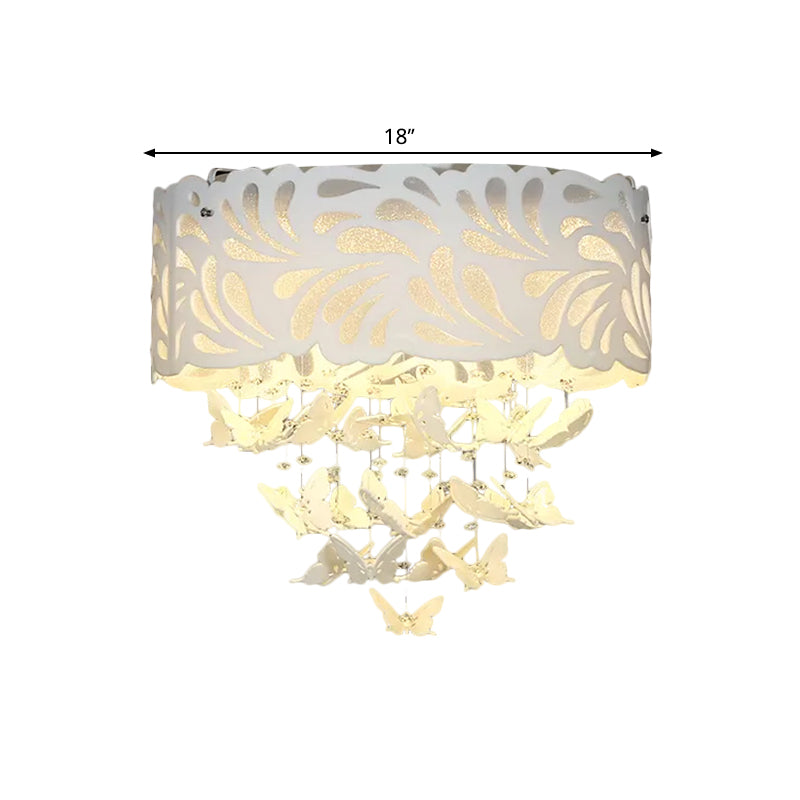 8/12-Head/LED Conical Flush Light Contemporary Crystal Drop Close to Ceiling Lighting in White, 18"/23.5"/12.5" Wide Clearhalo 'Ceiling Lights' 'Close To Ceiling Lights' 'Close to ceiling' 'Flush mount' Lighting' 1427242