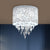 Cascade Ceiling Lighting Contemporary Bevel Crystal 4 Lights White Flush Mount Fixture for Bedroom