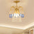 Double-Layered Balcony Semi Flush Faceted Crystal 1 Head Modern Ceiling Mount Light Fixture in Gold