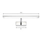 Aluminum Rectangle Vanity Lighting Simple Style 19"/23" Width LED Sconce Wall Light in Chrome, Warm/White Light Clearhalo 'Cast Iron' 'Glass' 'Industrial' 'Modern wall lights' 'Modern' 'Tiffany' 'Traditional wall lights' 'Vanity Lights' 'Wall Lights' Lighting' 142804