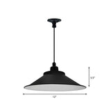 12"/14" Dia 1 Head Hanging Ceiling Light with Cone Shade Metal Industrial Indoor Pendant Light in Black Clearhalo 'Art Deco Pendants' 'Black' 'Cast Iron' 'Ceiling Lights' 'Ceramic' 'Crystal' 'Industrial Pendants' 'Industrial' 'Metal' 'Middle Century Pendants' 'Pendant Lights' 'Pendants' 'Rustic Pendants' 'Tiffany' Lighting' 142816