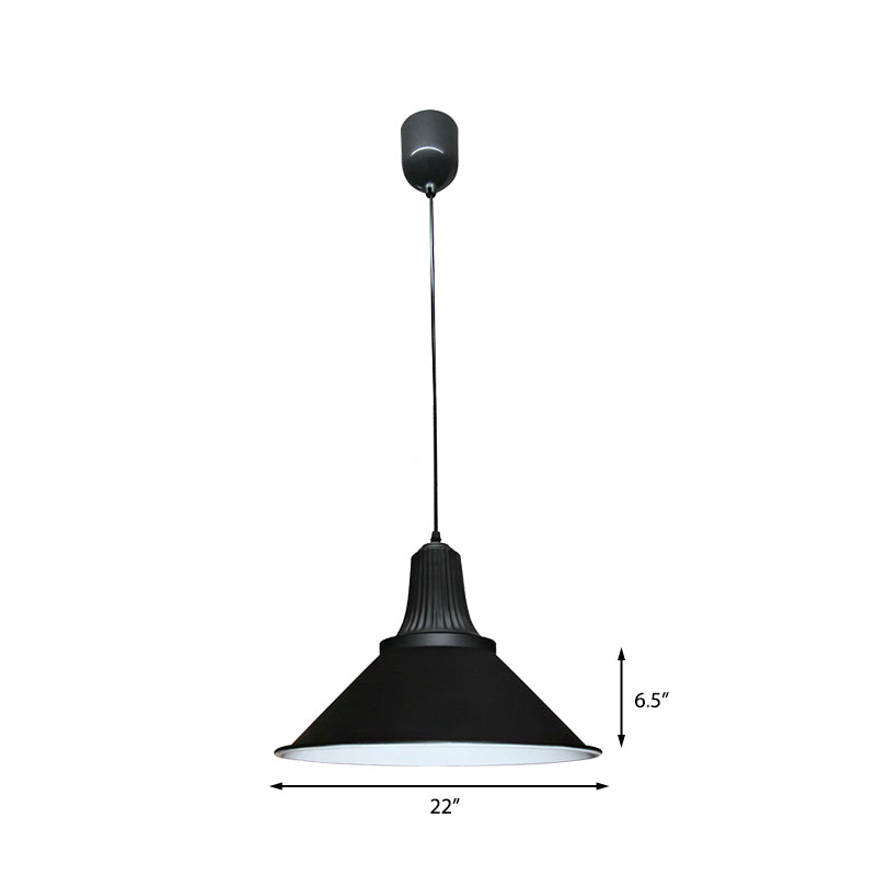 12"/14" W Extendable Cone Shade Metal Pendant Light Retro Style 1 Head Indoor Ceiling Hanging Light in Black Clearhalo 'Art Deco Pendants' 'Black' 'Cast Iron' 'Ceiling Lights' 'Ceramic' 'Crystal' 'Industrial Pendants' 'Industrial' 'Metal' 'Middle Century Pendants' 'Pendant Lights' 'Pendants' 'Rustic Pendants' 'Tiffany' Lighting' 142835