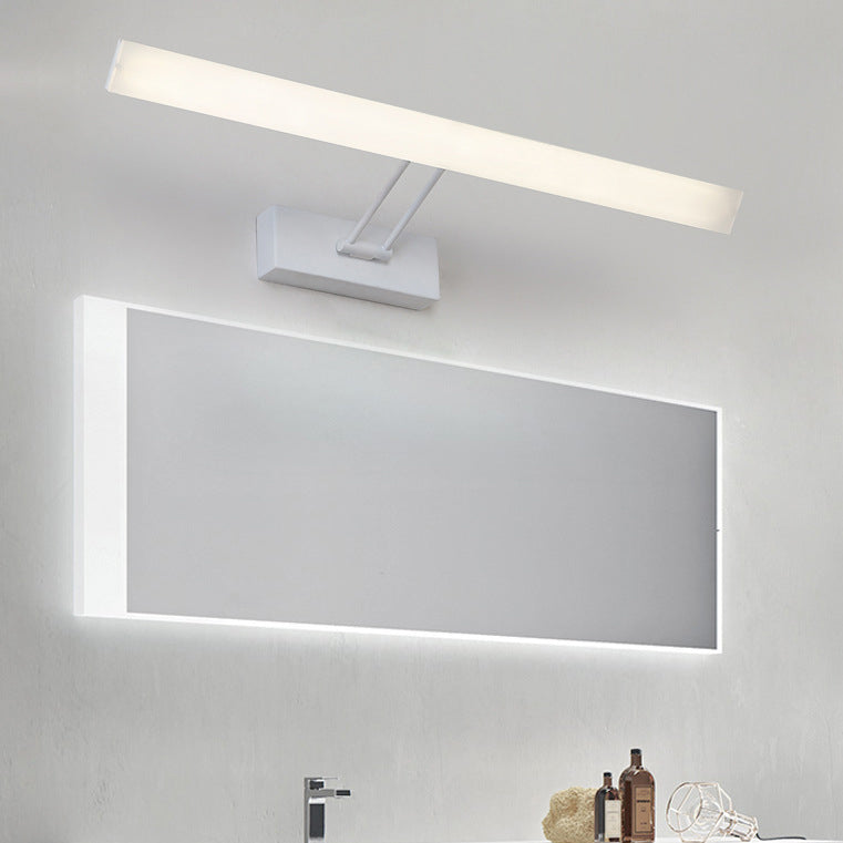 Black/White Rectangular Wall Light Modern Style 16.5"/20.5" W LED Acrylic Vanity Lighting in Warm/White Light for Bathroom White Warm Clearhalo 'Cast Iron' 'Glass' 'Industrial' 'Modern wall lights' 'Modern' 'Tiffany' 'Traditional wall lights' 'Vanity Lights' 'Wall Lights' Lighting' 142882
